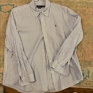 Ralph Lauren Blue and White Striped Polo